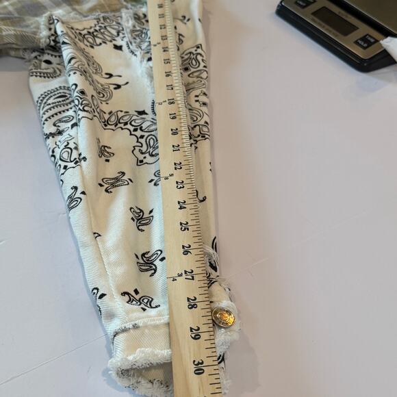 JJaded London Patchwork Cropped Jacket SZ 10 Plaid Bandana Grunge Y2K Streetwear - Picture 6 of 10